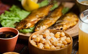 Fisch und Kichererbsen