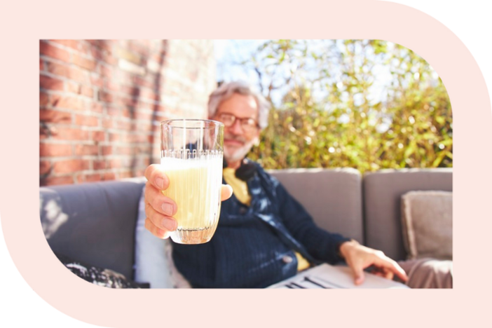 Mann mit Shake